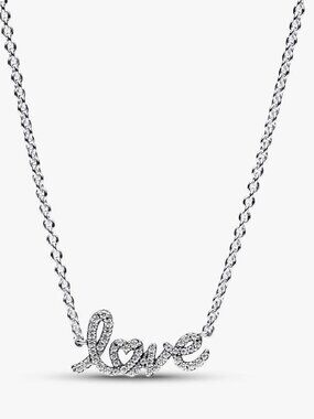 Pandora Sparkling Handwritten Love Collier Necklace